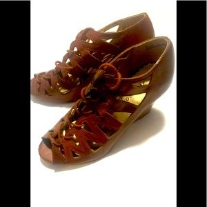 Rampage brand wedge brown shoes